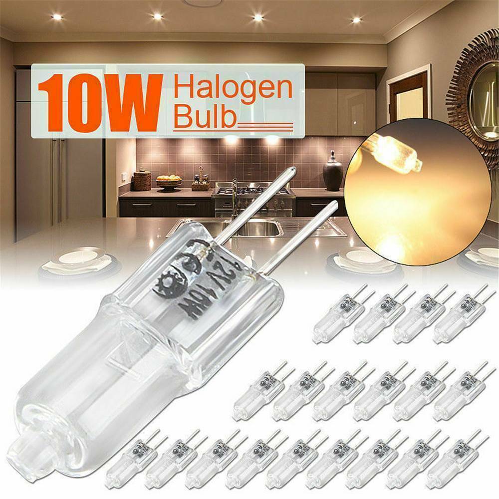 [10 Pack] 10 Watt 12 Volt Halogen Light Bulbs G4 Base Bi-Pin 12V 10W T3 JC Lamps