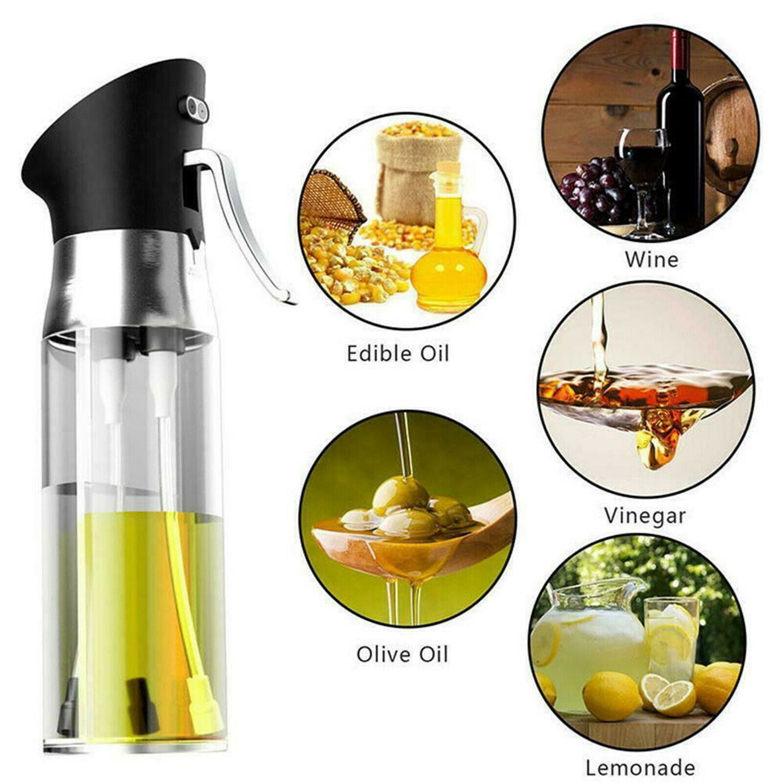 2-In-1 Olive Oil Sprayer Bottle Oil Dispenser w/   for Cook Baking Kitchen