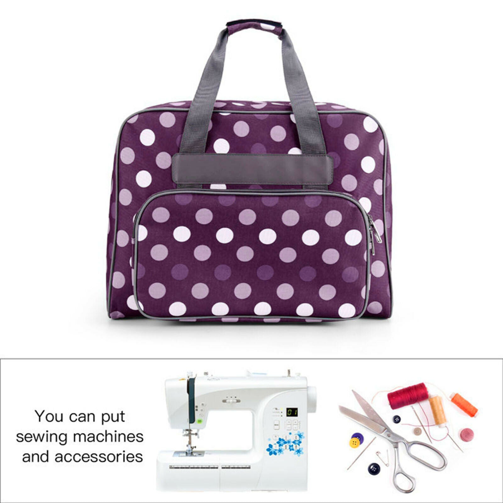 Polka Dot Large Capacity Sewing Machine Bag Travel Portable Storage Handbag
