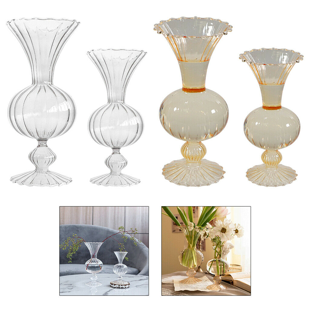4x Glass Vase Hydroponic Terrarium Floral Container Home Indoor Outdoor