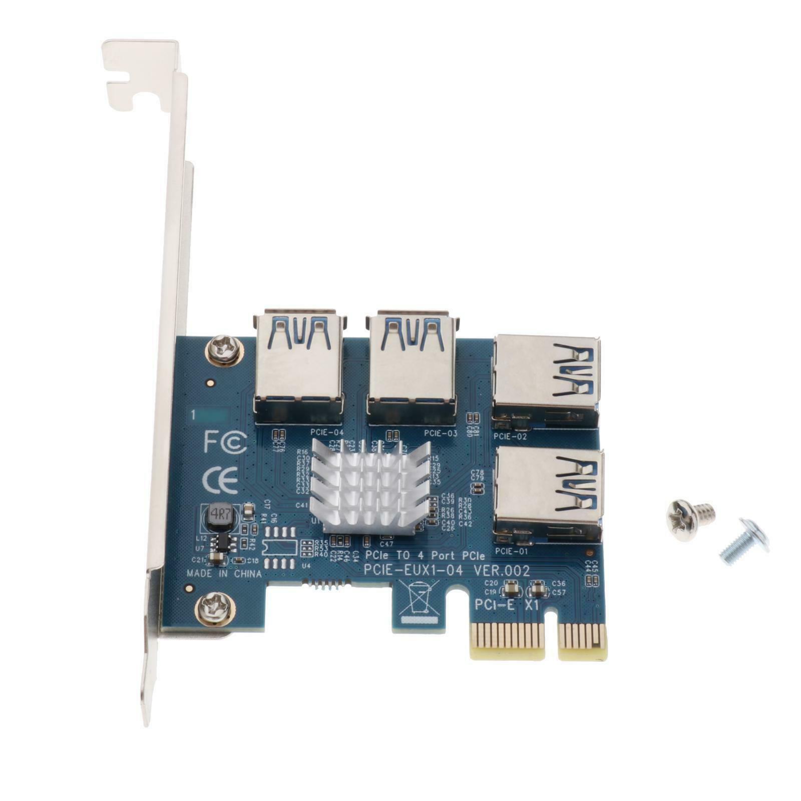 PCI-E 1 to 4 PCI Express 16X Slots Riser Card PCI-E 1X to 4 USB Adapter Card