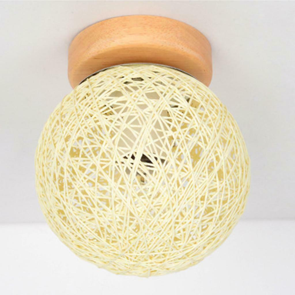 Rattan Ball Ceiling Light  Woven Lamp Decor for Bedroom Hallway Stairway