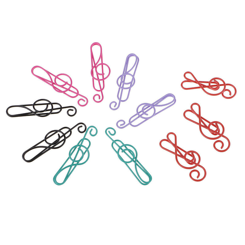 20 Pieces Colorful Music Symbols Paper Clips Creative Clips Bookmarks Home