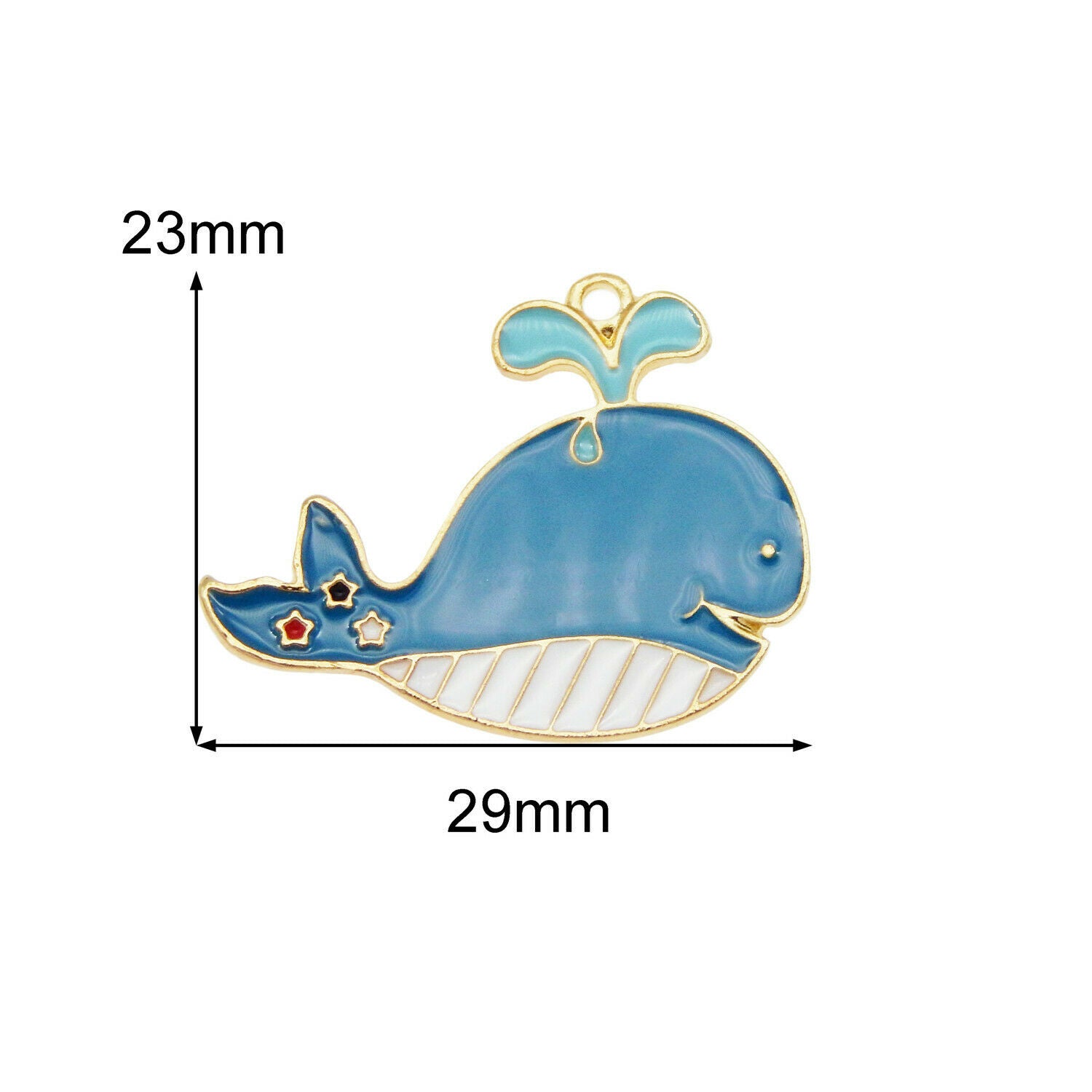 Wholesale 29x23mm Enamel Blue Whale Pendant Charms for Necklace Bracelet 12pcs