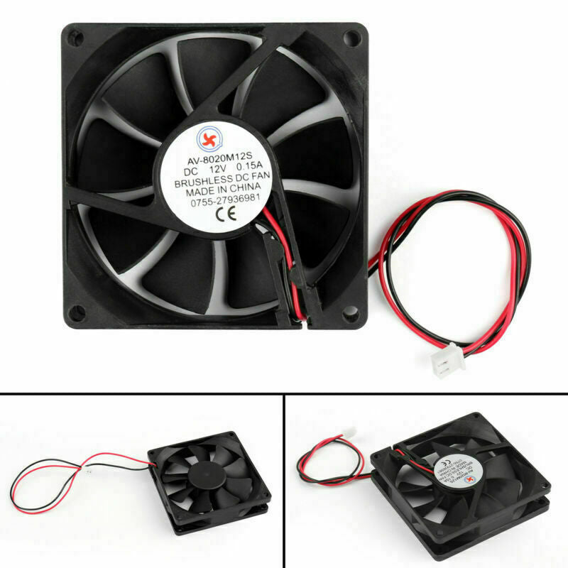 10x DC 12V 8cm 80x80x20mm 8020S 80mm CPU System brushless Cooling Fan 2pin A1