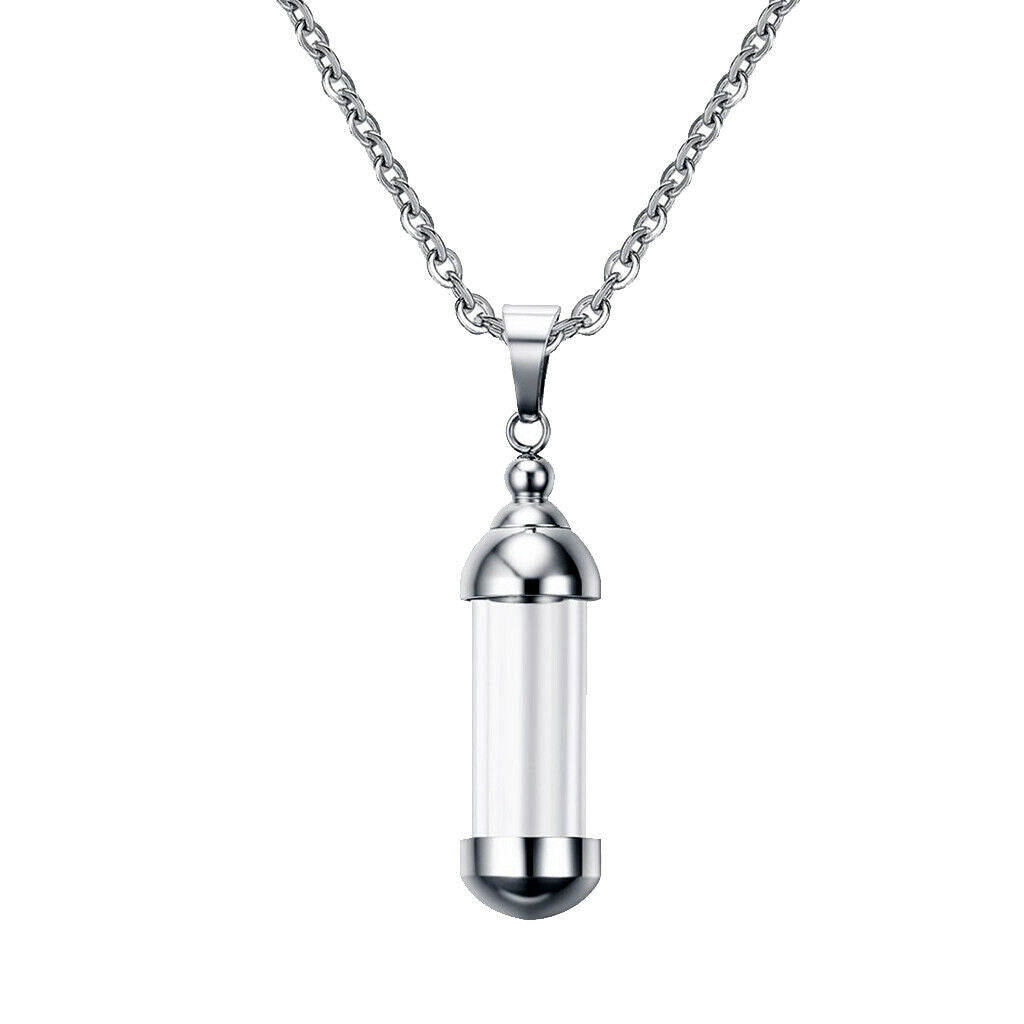 3 Pieces Steel Screw  Tube Glass Bottle Urn Vial Charm