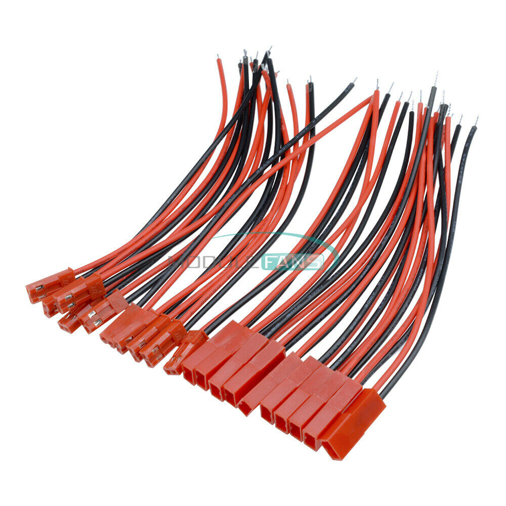 20Pairs of JST Plugs Male Wire Connectors Socket Lines Female Electronic