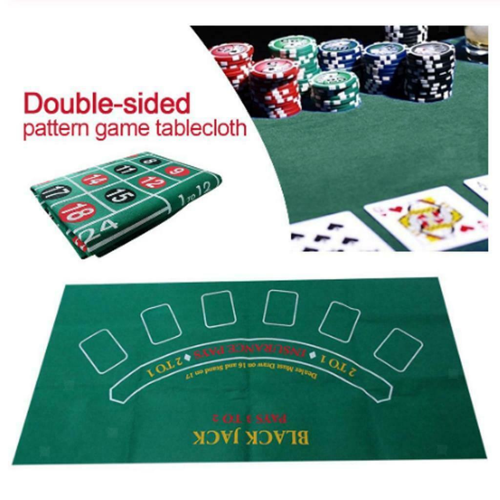 24" x 47" Casino Poker Playing Gaming Table Felt Tablecloth Craps Waterproof