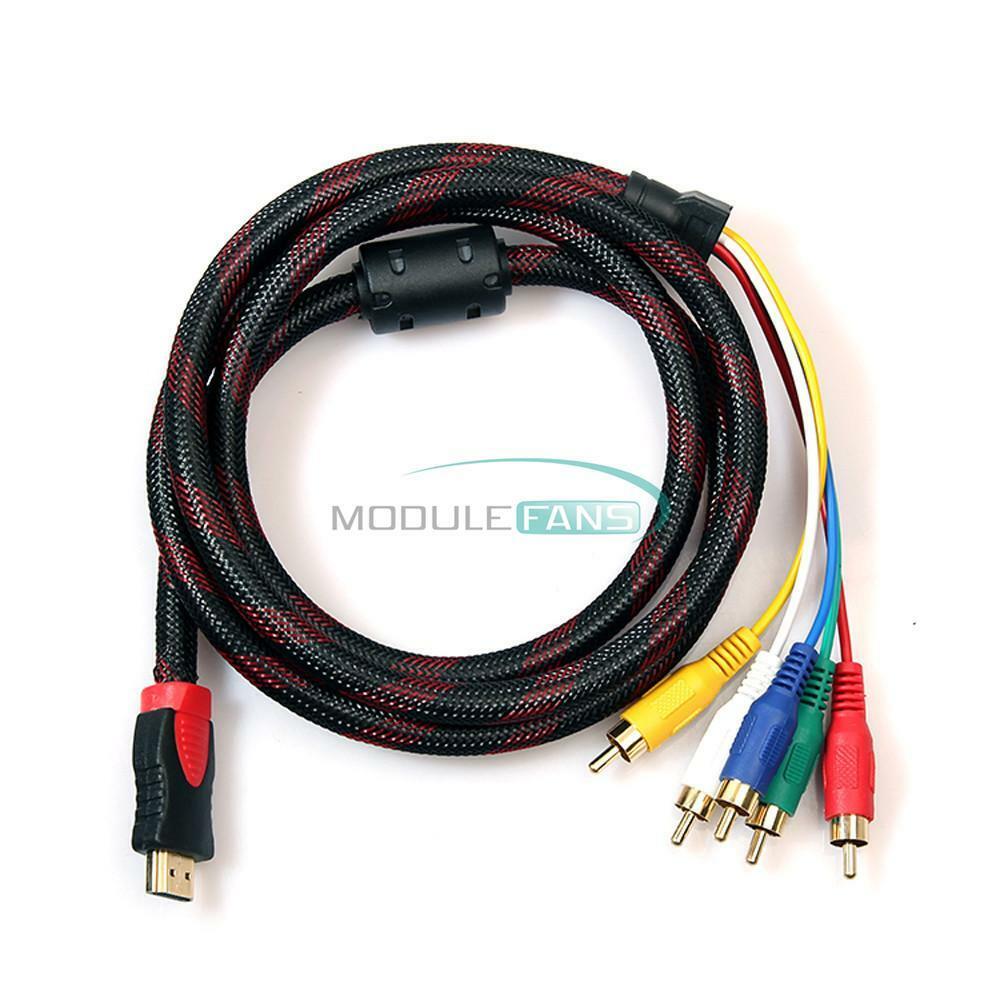 HDMI Male to 5 RCA RGB YPbPr Audio AV Component Convertor Cable Lead MF