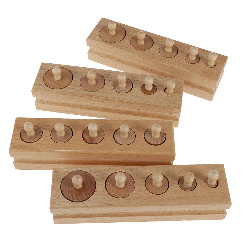 Knobbed Cylinder Blocks Child Manipulative Maths Aids Set IQ Motor Skill