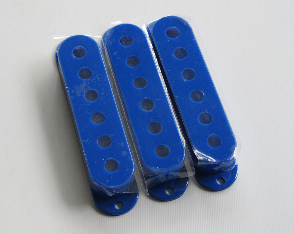 3x Blue 52mm Pole Spacing ST Strat Guitar Pickup Cover Covers 3 Single Coil