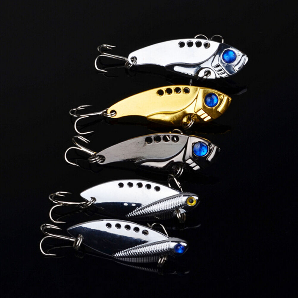 5PCS Lot Metal VIB Blade Fishing Lures Crankbaits Bass Hook Tackle 5cm 11g q XC