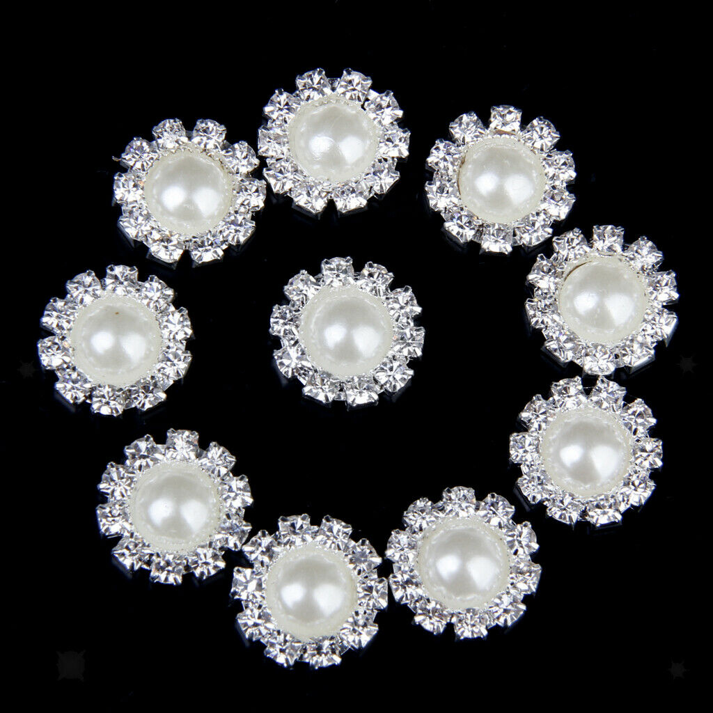 100x Crystal Button Flatback Button DIY Jewelry Ornament Garment Decor