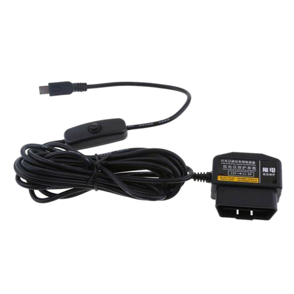 2Pieces 12/24V to 5V Car Dash Cam Hardwire Adapter Cable DVR OBD Buck Line