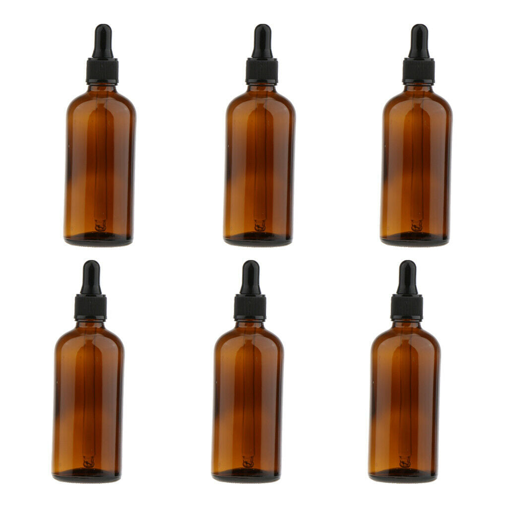 12pcs Amber Glass Bottles with Glass Eye Dropper Dispenser for Essential Oils US