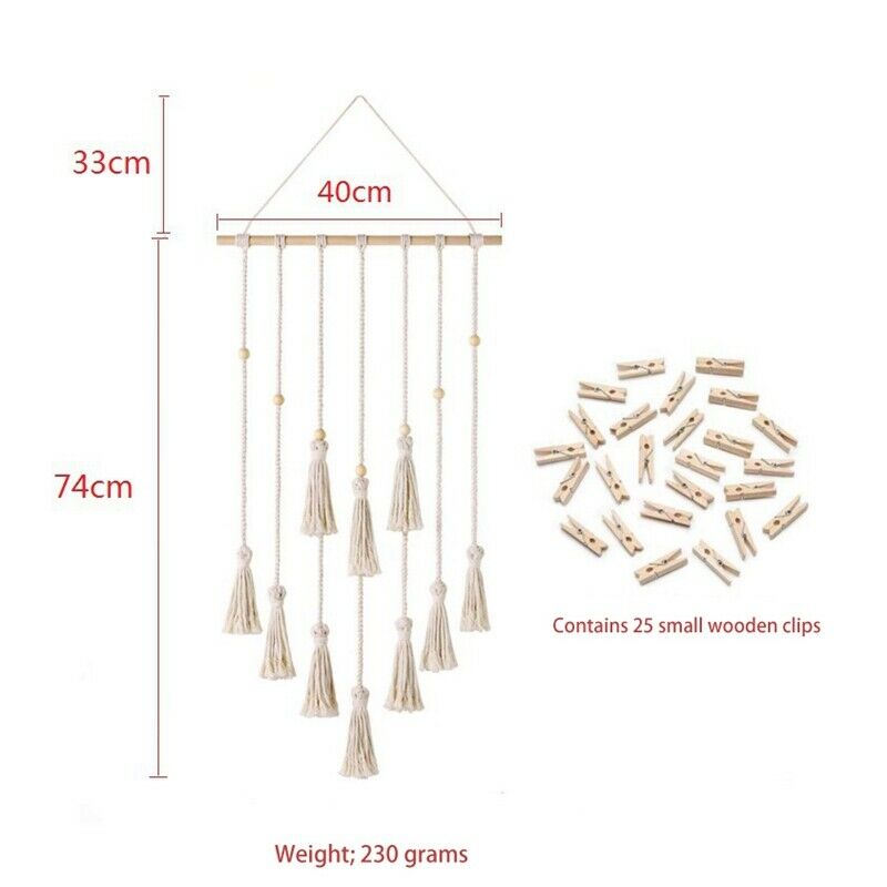 Clip Photo Macrame Wall Hanging Tapestry Nordic Chic Tassel Tapestry Home LiW3C4