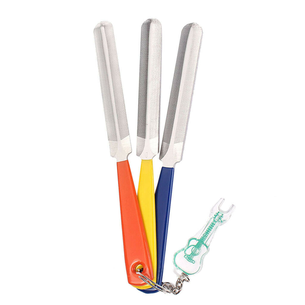 3PCS Guitar Nut File Set Saddle Grooves Sanding FilesTools Kit, Stainless Steel