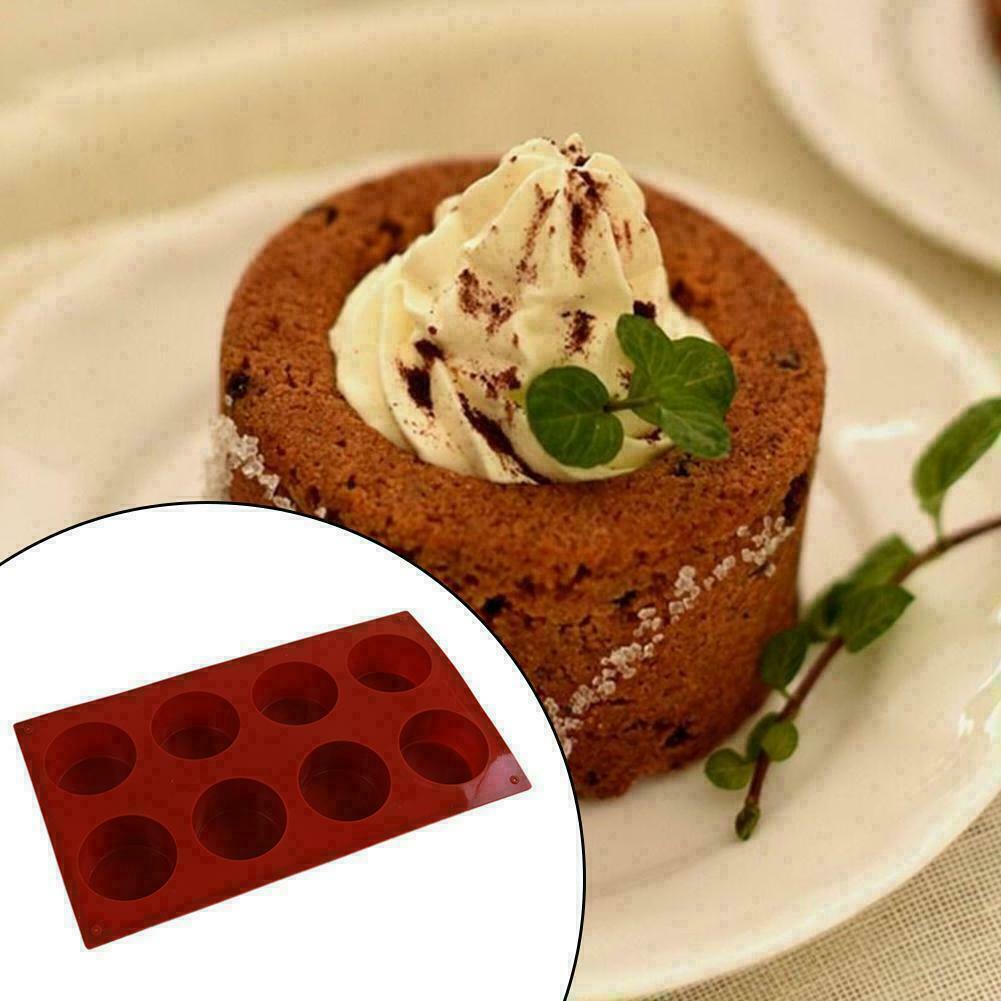 8Grids Round Silicone Mold Soap Cake Bread Cupcake Cheesecake Mould Baking U8W8
