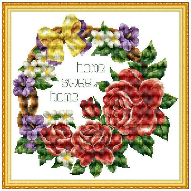 Home Sweet Home DIY Handmade Needlework Counted 14CT Printed Cross Stitch Kit
