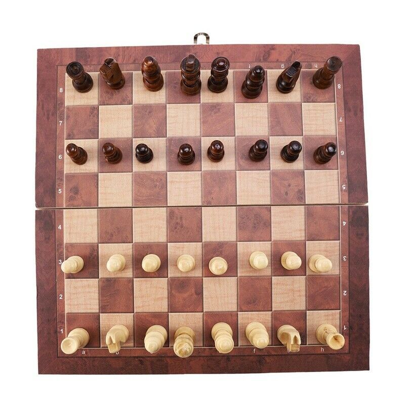 3 in 1 Wooden International Chess Set Board Travel Games Chess Backgammon DrauM7