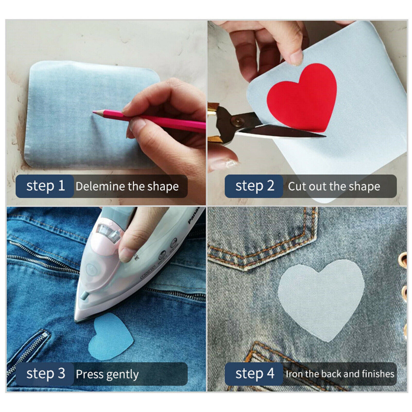 Denim Patches Repair Self-Adhesive Protable Multicolor for Jackets Children