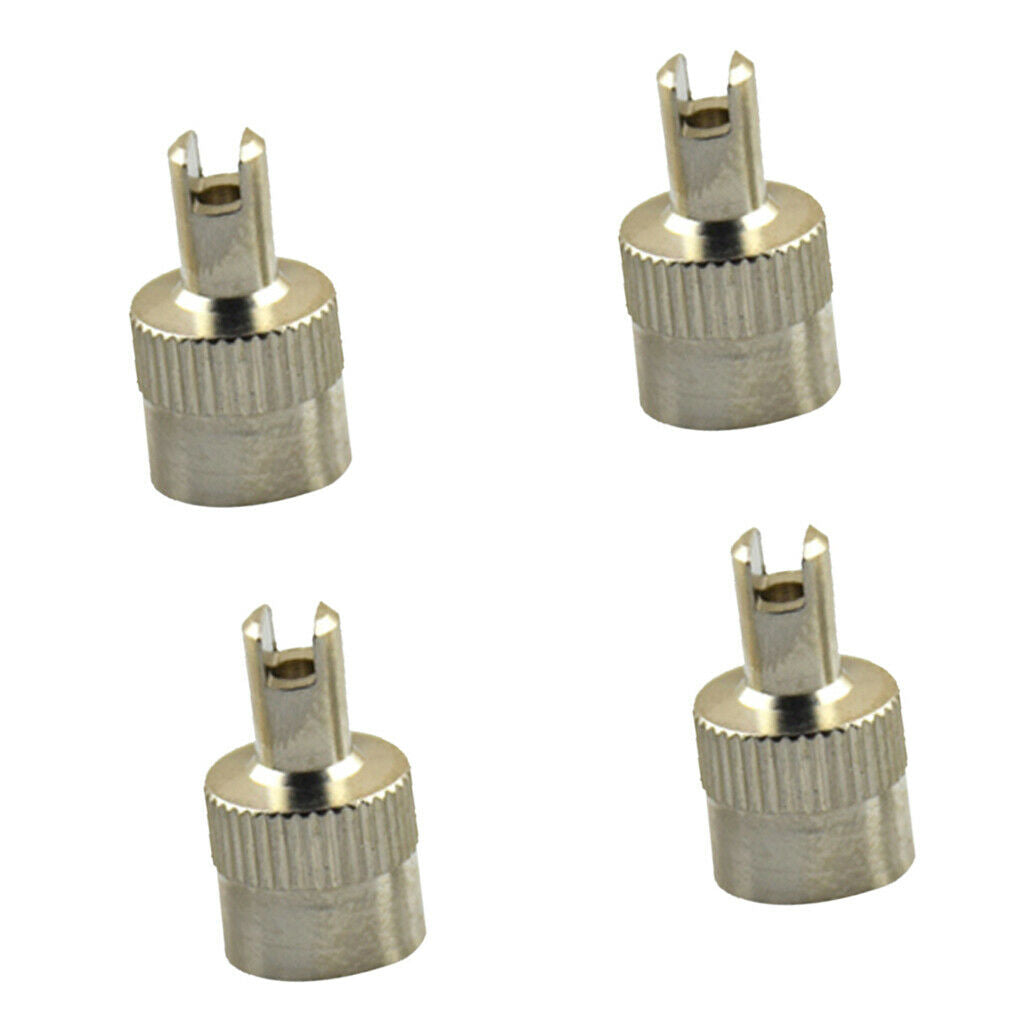 4pcs Valve Caps Car Wheel Tire Parts Stem Cover W/ Core Remover Tool