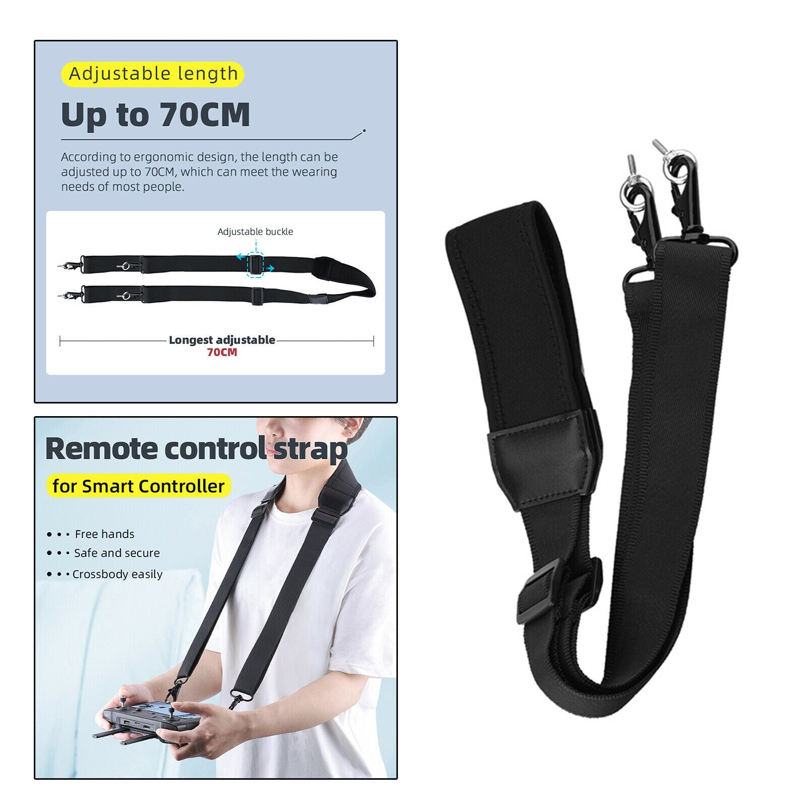 Lanyard Shoulder Belt Neck Strap w/ Hook for Remote Accessories Detachable