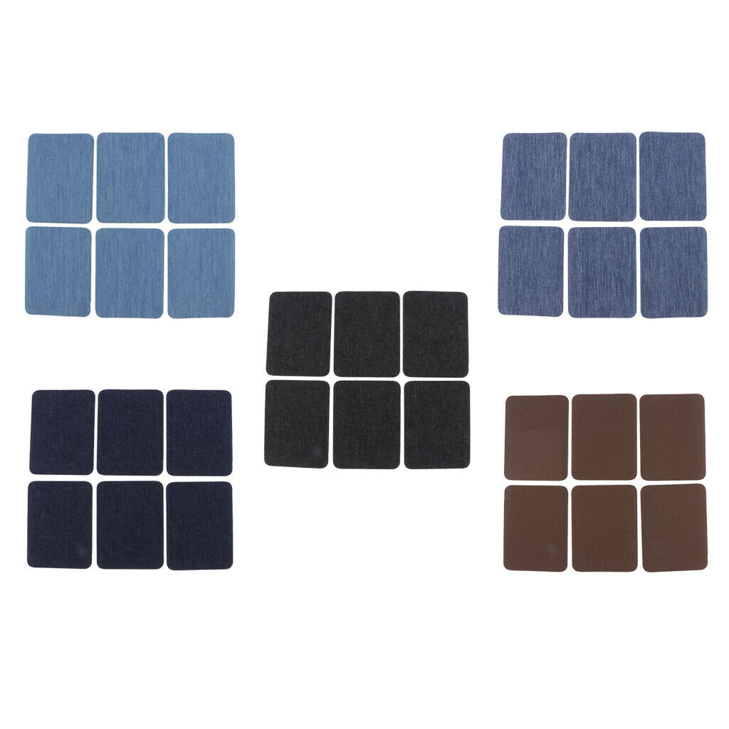 6x Iron On Cloth Denim Patches for Crafts Bag Pants Shirt Clothing Sewing