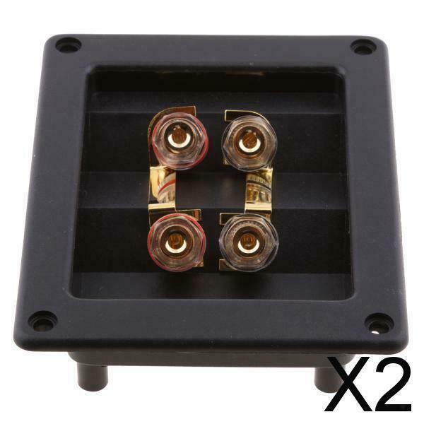 2X Double Speaker Subwoofer Box Square Box Twin Dual Terminal Binding Post