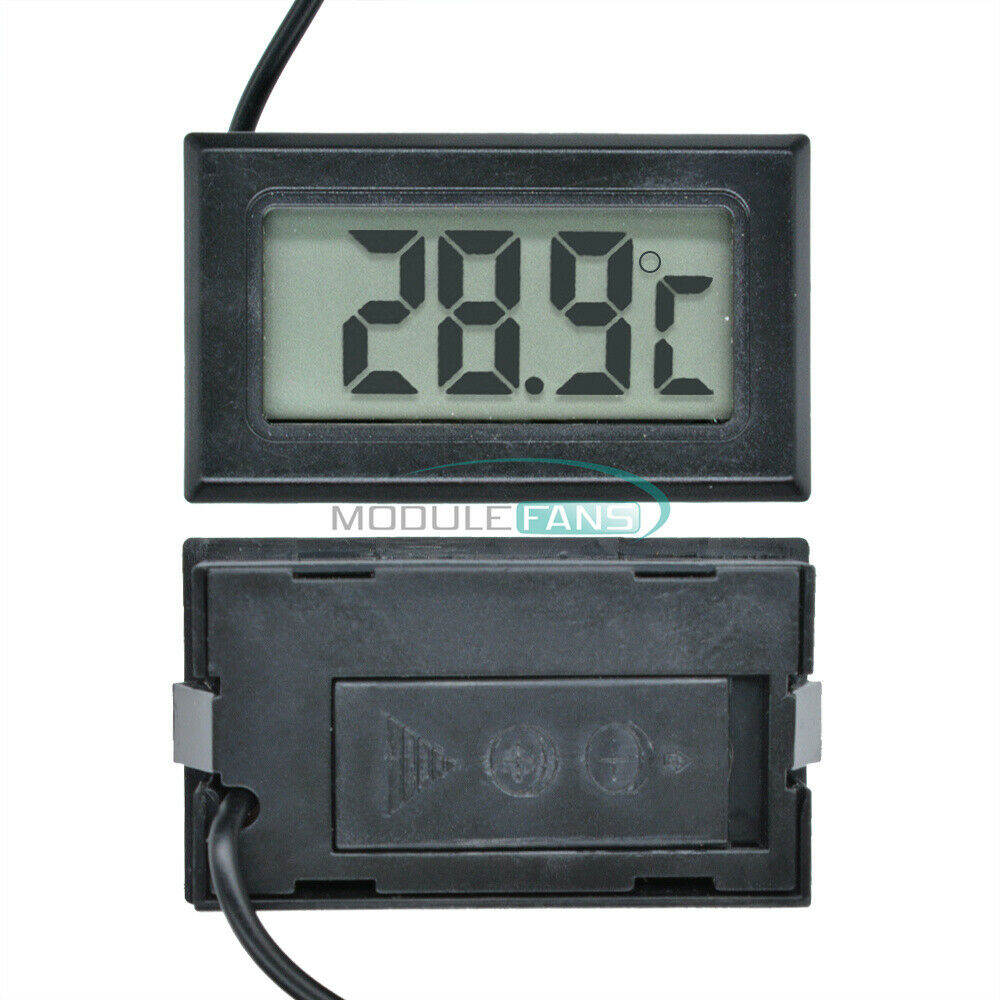 Electronic digital thermometer FY-10 embedded 1 M for Aquarium black