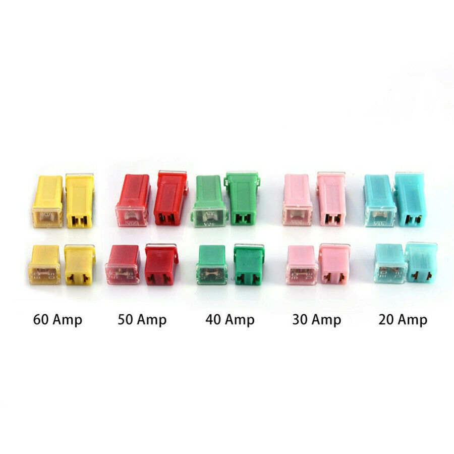 20pcs Mini Square Fuse 20A 30A 40A 50A 60A AMP  Car Fuse Assortment Auto Fuse