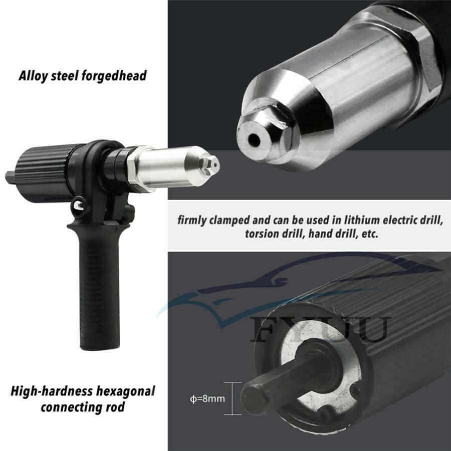 Rivet Nut ( Riveter ) Adaptor Use Electric Drill  2.4, 3.2, 4.0, 4.8 Mandrels