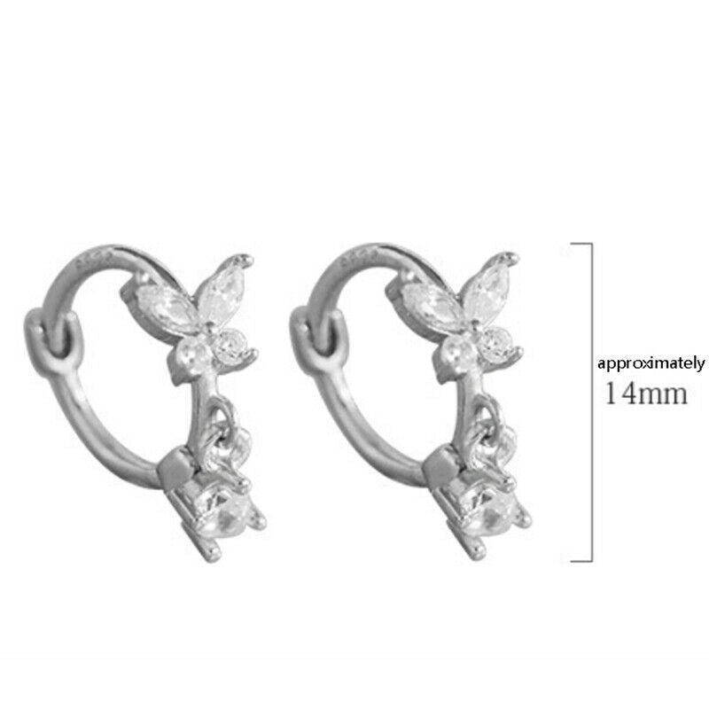 Crystal Butterfly Charms Stud Earrings For Women Girls Wedding Party JewelryBDF