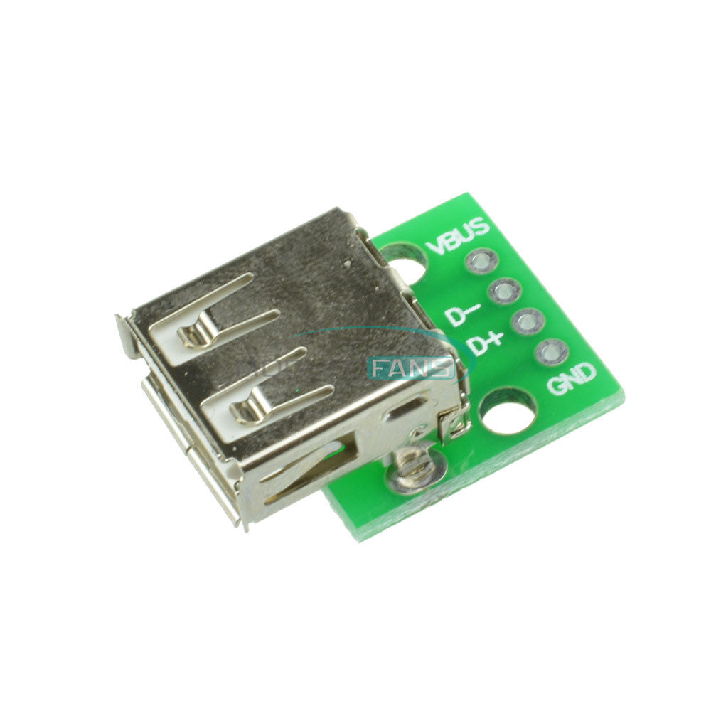 10PCS 2.54MM PCB Board Type A Female USB To DIP Adapter Converter For Arduino