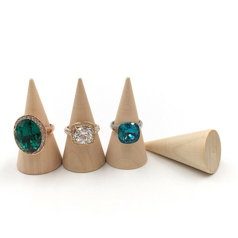 5 Pcs/Set Ring Organizer Wooden Cone Creative Ring Holder Jewelry Display Ho-CH