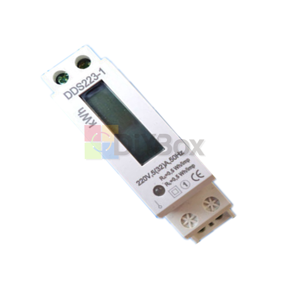 Digital DDS223-1 LCD 220V 230V AC DIN Rail Electric Kilo Watt Hour KWH Meter