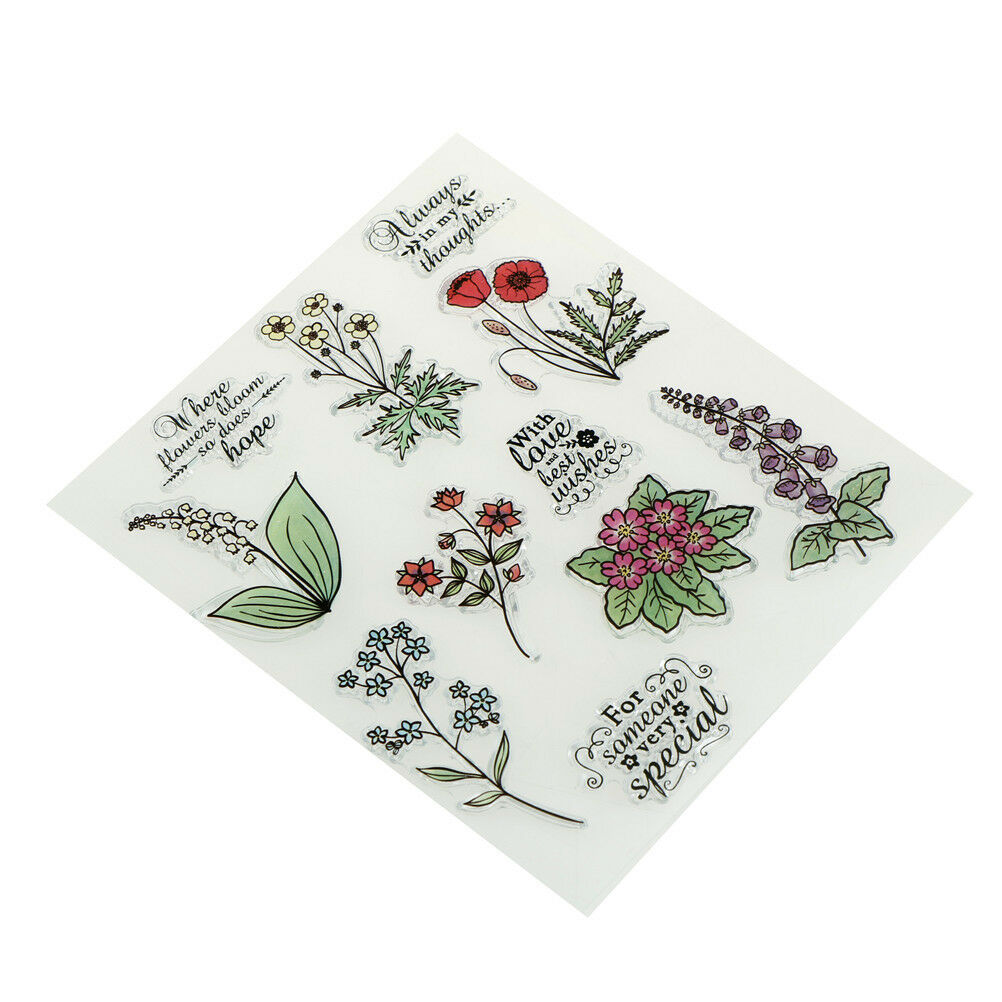 Transparent Clear Silicone Stamp flower Pattern for DIY Scrapbook Card Ma.l8