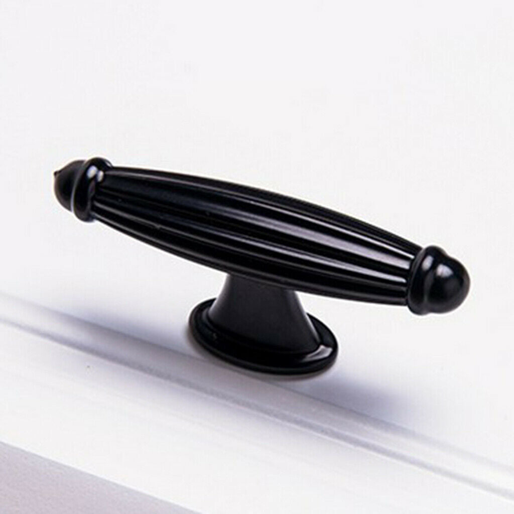 1 Piece Rectangle Black European Aluminum Alloy Matte Cabinet Door Handle