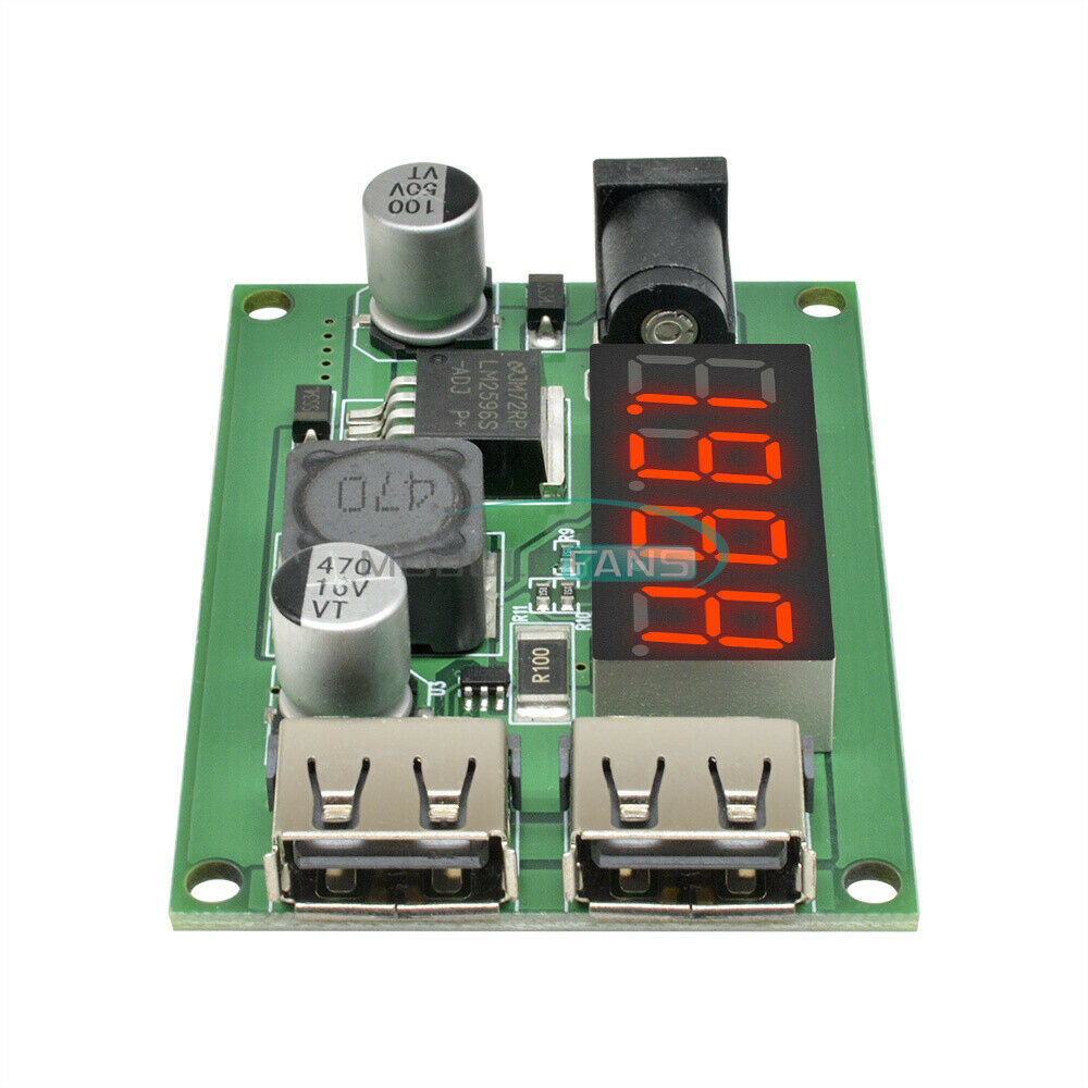 12V/24V/36V to 5V 3A Dual USB DC-DC Step Down Buck Converter Voltmeter