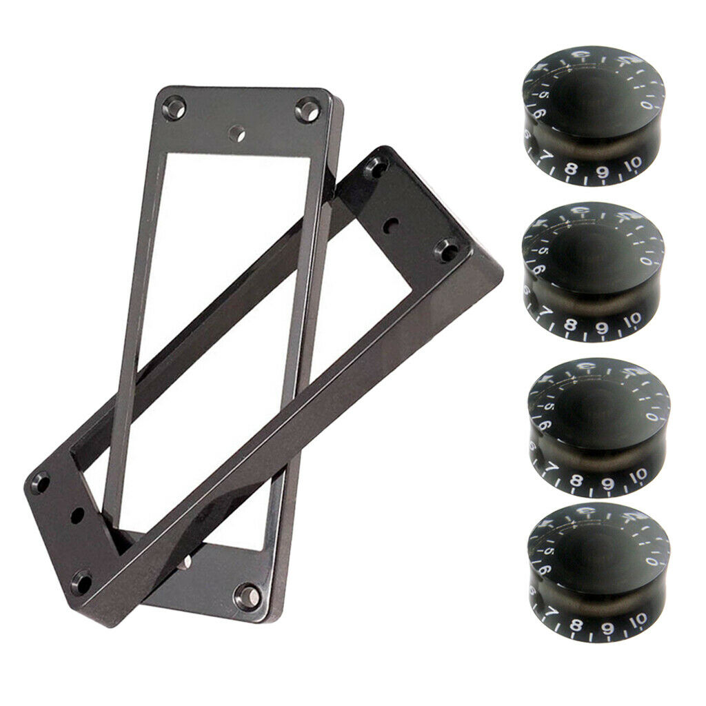 2pcs Curved Humbucker Pickup Mounting Rings+Knobs for Les Paul LP Guitar