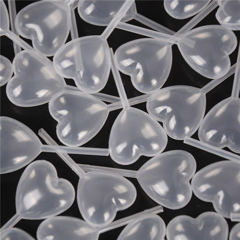 50pcs New Heart Shaped Squeeze Transfer Oils Liquid Pipettes Eye Dropper In luSJ