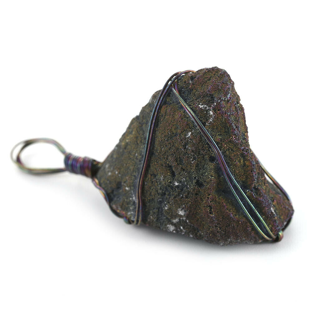 DIY Natural Rainbow Titanium Crystal Agate Quartz Geode Charm Necklace