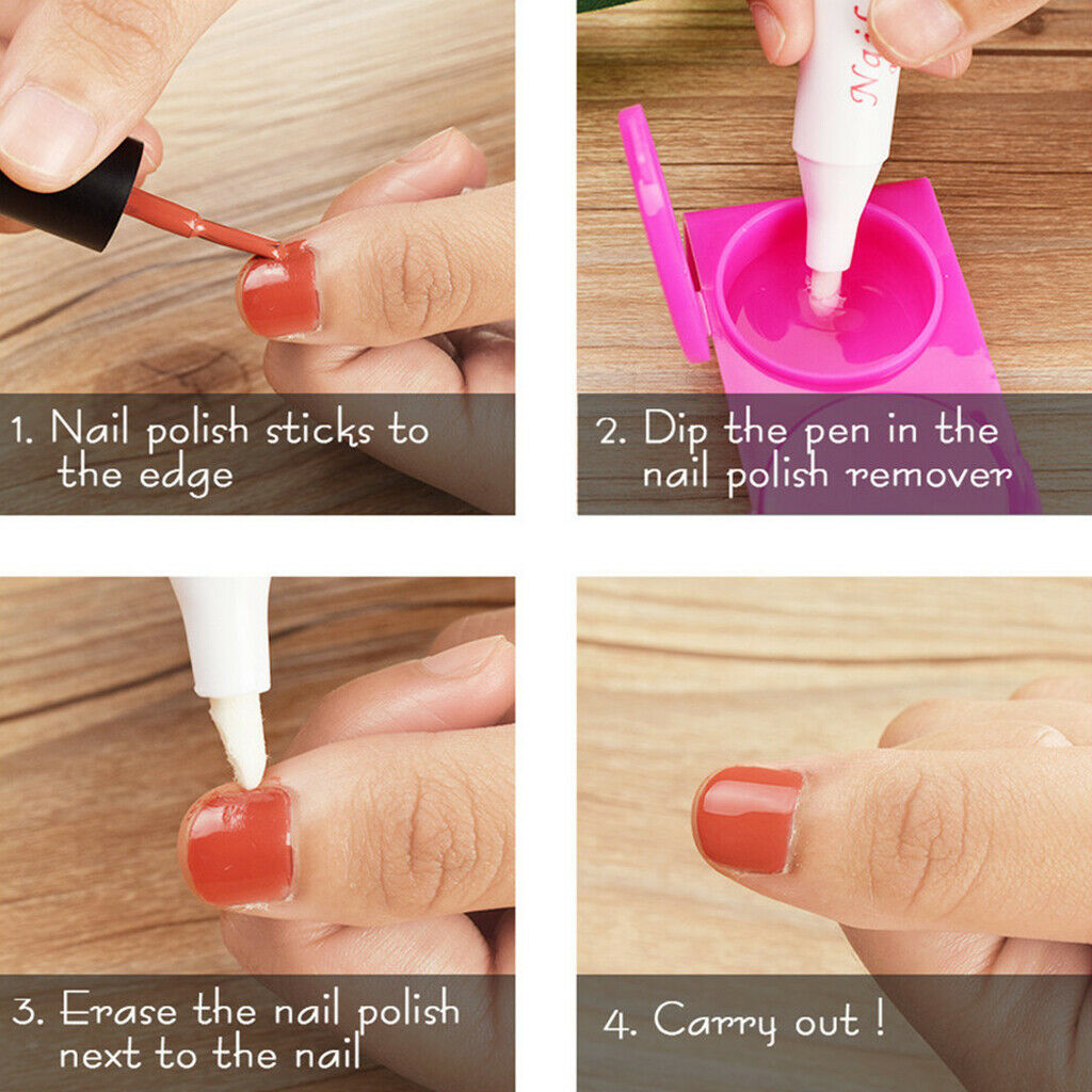 5pcs Nail Polish Corrector Pen Remove Mistakes+15 Tips UV Gel Polish Cleaner