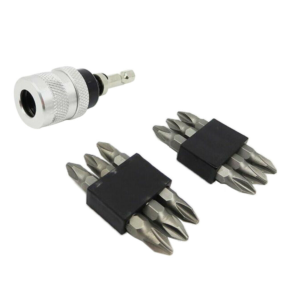 Drywall Screw Depth Setter With 12 Pieces 1/4 Shank Cross Head Screwdrivers Bits