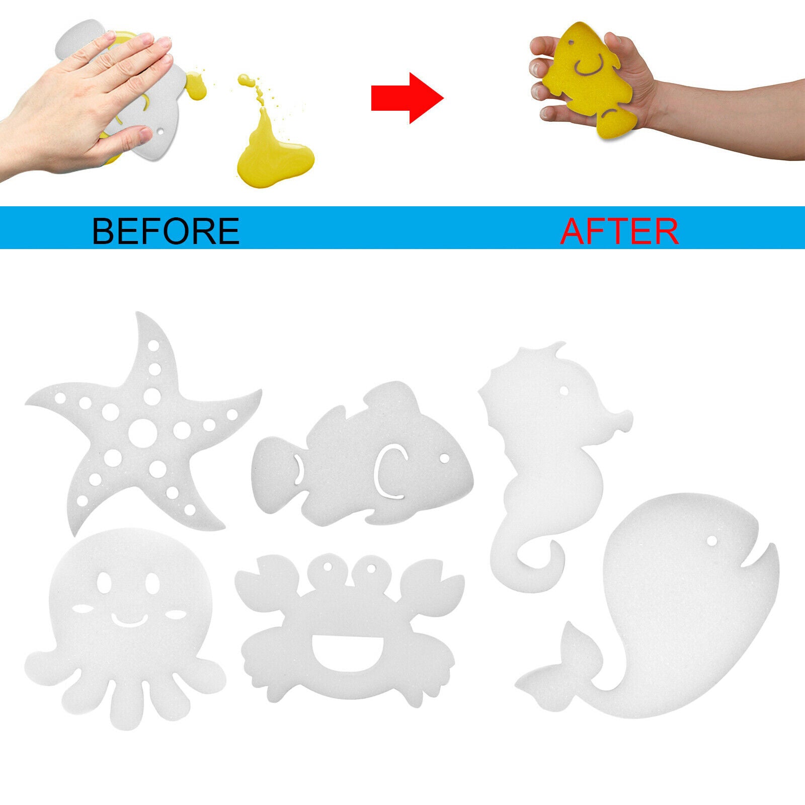 6pcs/set White Floating Oil Absorbing Cleaners for Swimming Pool Reusable