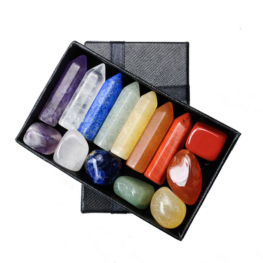 Multi-colored Crystal Energy Stones Hexagonal Column Red Jasper Topaz Gems