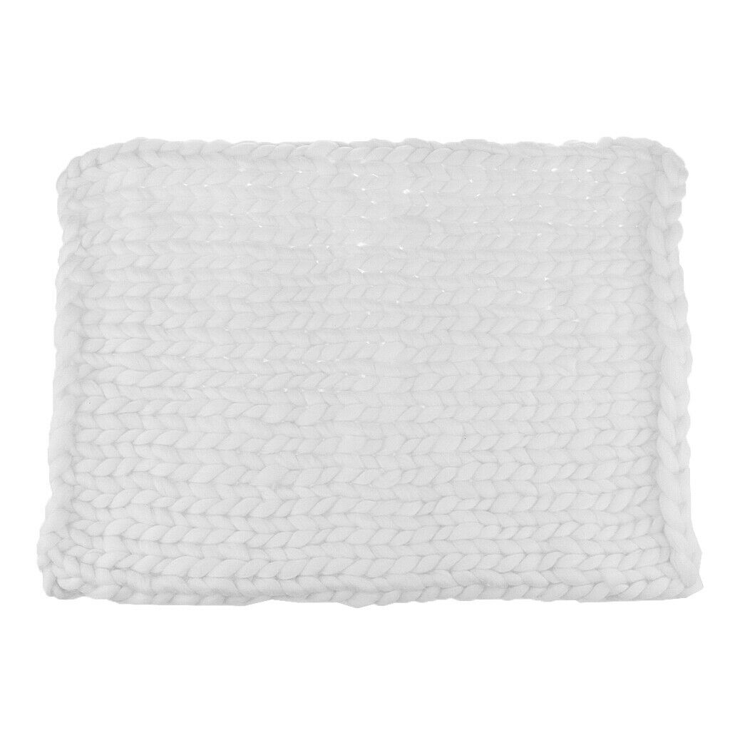 2Pcs Lovely Newborn Baby Wool Braid Blanket Stuffer Carpet Basket Photography