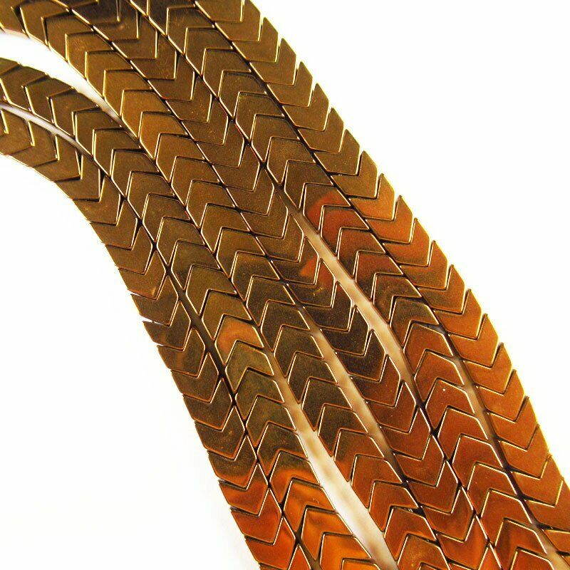 One Strand 6x6x2mm Brown Hematite Arrow Pendant Loose Bead 15.5 inch A-374TS