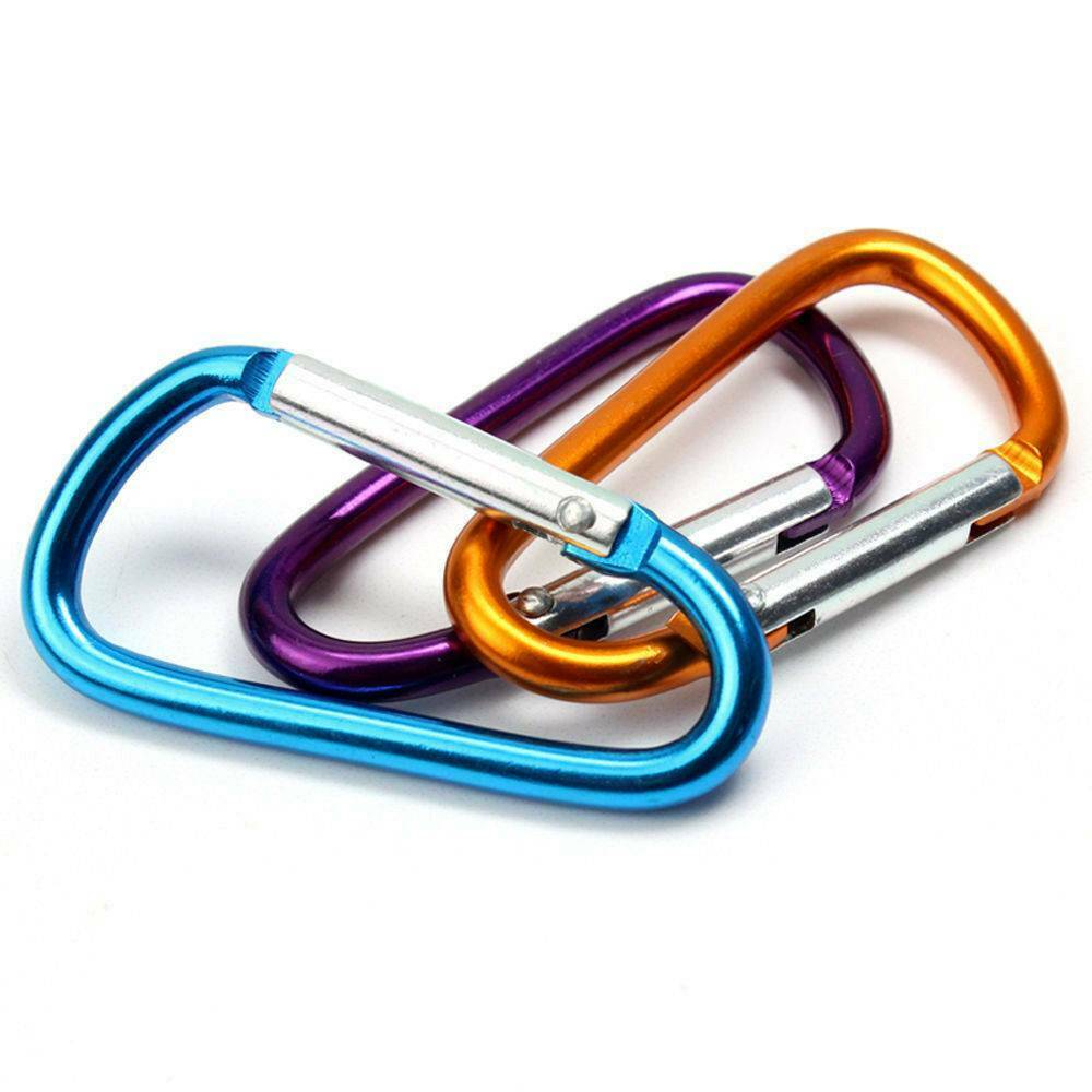 5Pcs Useful Aluminum Carabiner D-Ring Key Chain Clip Snap Hook Camping Keyring @