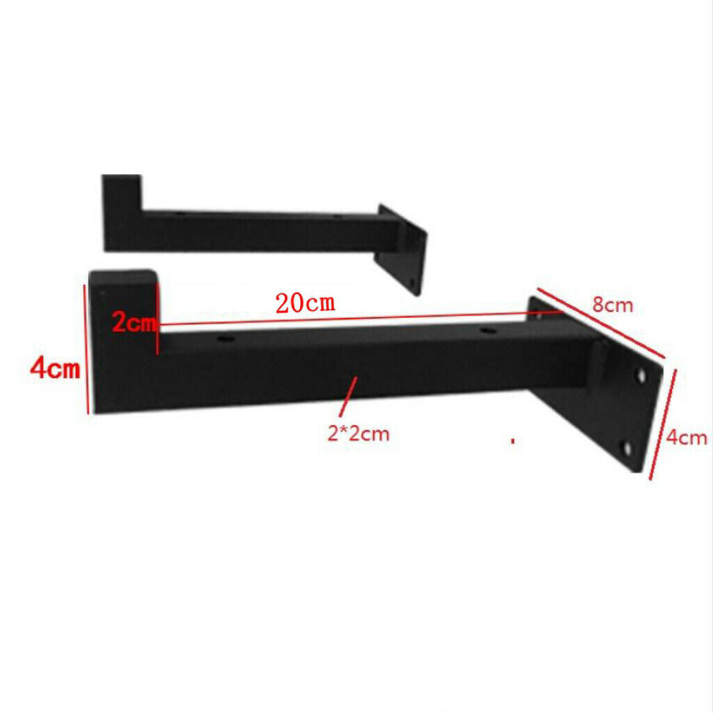 3x Floating Wall Shelves Convenient for Books Shop Shelves Flower Pot, Black